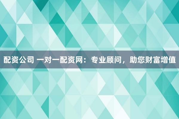 配资公司 一对一配资网：专业顾问，助您财富增值