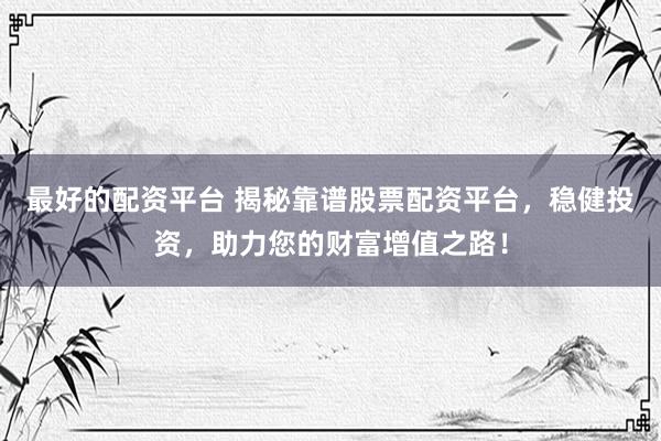 最好的配资平台 揭秘靠谱股票配资平台，稳健投资，助力您的财富增值之路！
