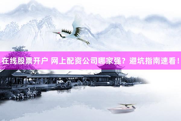在线股票开户 网上配资公司哪家强？避坑指南速看！