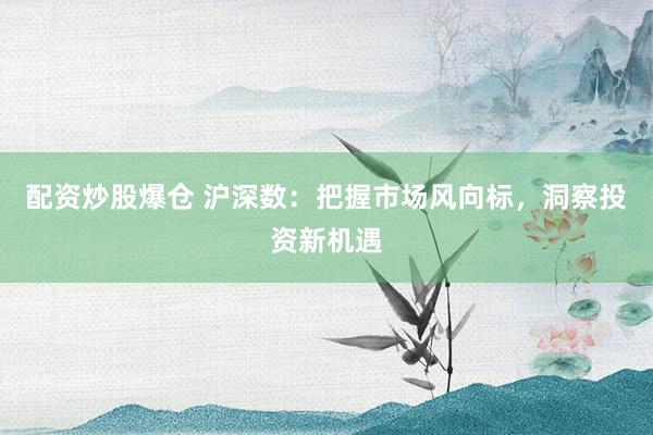 配资炒股爆仓 沪深数：把握市场风向标，洞察投资新机遇