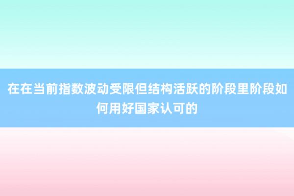 在在当前指数波动受限但结构活跃的阶段里阶段如何用好国家认可的