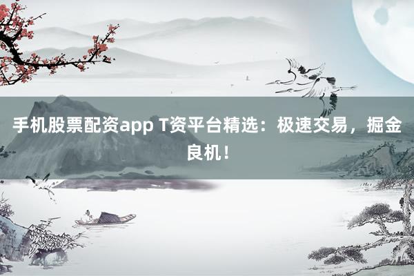 手机股票配资app T资平台精选:极速交易,掘金良机!